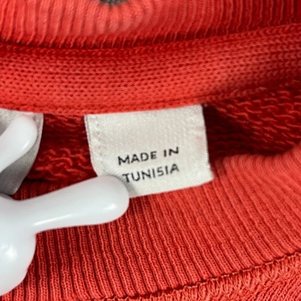 Lacoste Kids 8 Red Sweatshirt Big Logo Pullover Crew Neck Long Sleeve